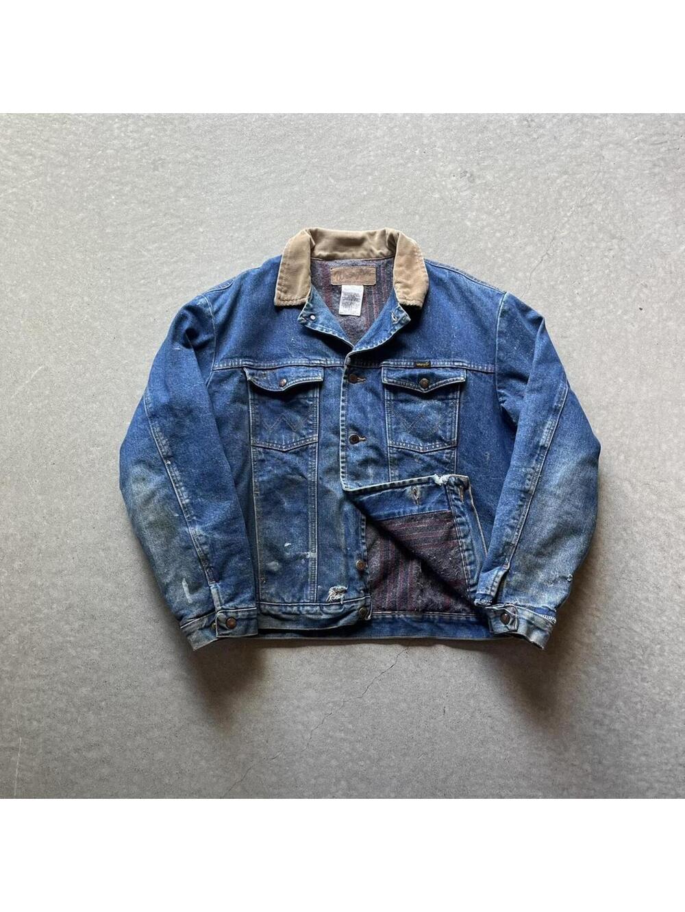 Vintage 90s Wrangler Blanket-Lined Denim Jacket